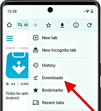Abrir descargas en Android